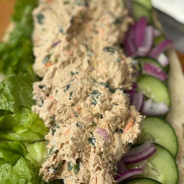 Vegetable Tuna on a Bagel.