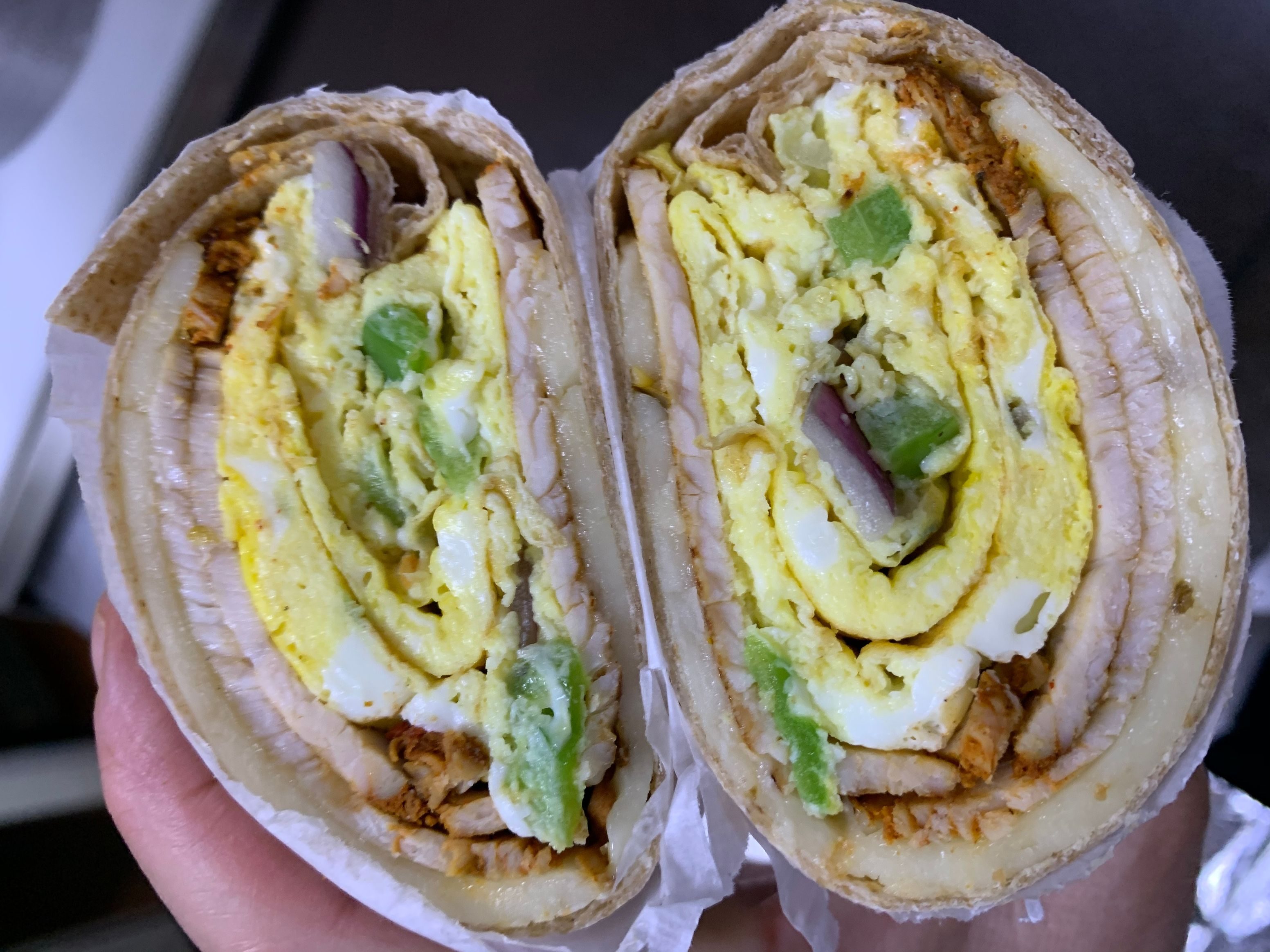 Hot and Spicy Egg Wrap.